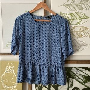 Banana Republic Blue Geometric Blouse